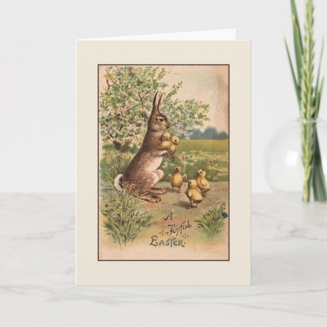 Vintage Easter Bunny Greeting Card (Front)