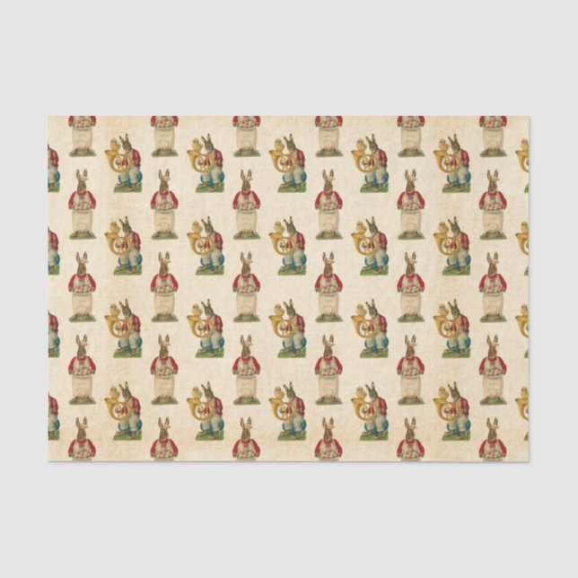 Vintage Easter Bunny Holiday party tissue Tissue Paper (Front)