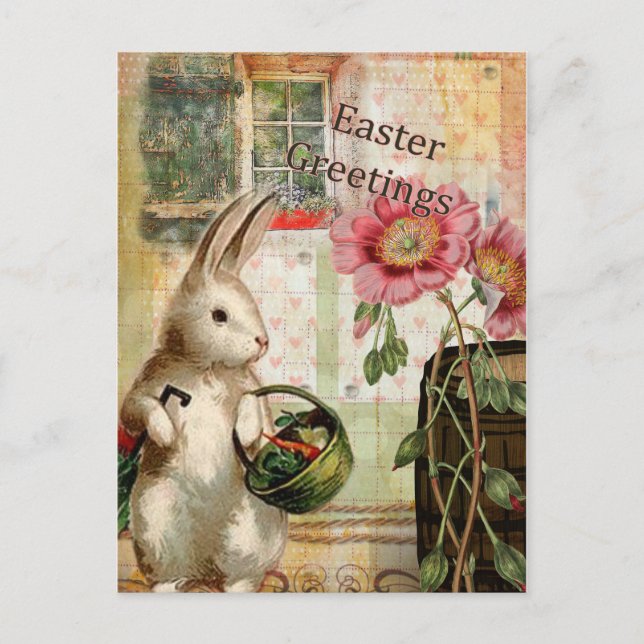 Vintage Easter Bunny Holiday Postcard (Front)