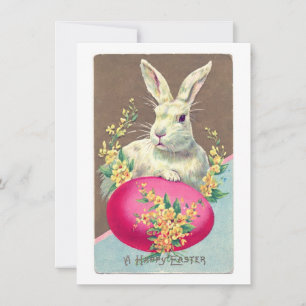 Vintage Easter Bunny Illustration Holiday Card