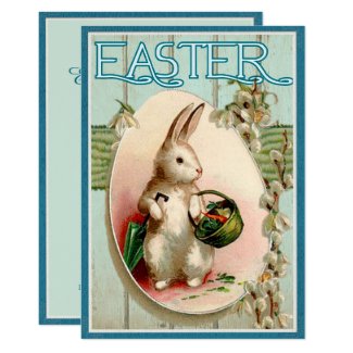 Vintage Easter Bunny Illustration Invitation