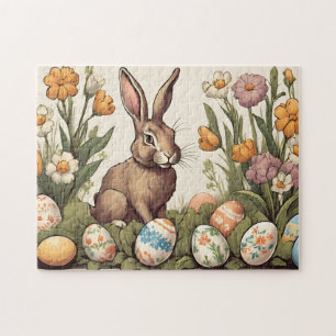 Vintage Easter Bunny in the Spring Garden Jigsaw Puzzle