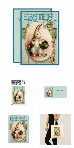 Vintage Easter Bunny Invitation Set and Gifts