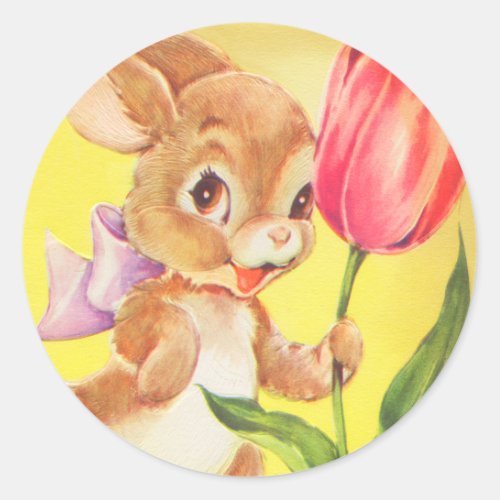 Vintage Easter Bunny Kid Stickers