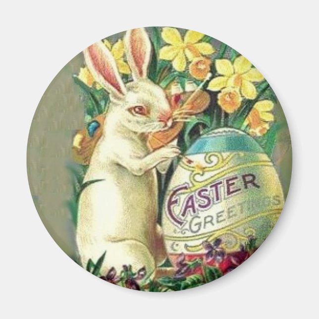 Vintage Easter Bunny Magnet (Front)