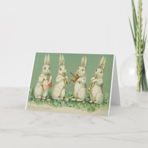 Vintage Easter Bunny Orchestra Easter Card