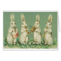 Vintage Easter Bunny Orchestra Greeting Card