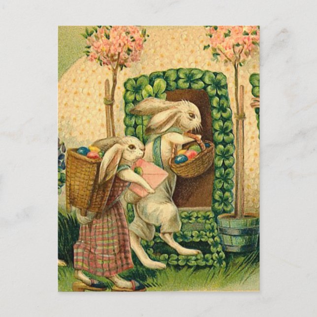 Vintage Easter Bunny Postcard (Front)