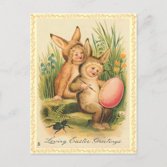 Vintage Easter Bunny Postcard (Front)