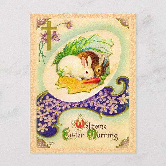 Vintage Easter Bunny Postcard (Front)
