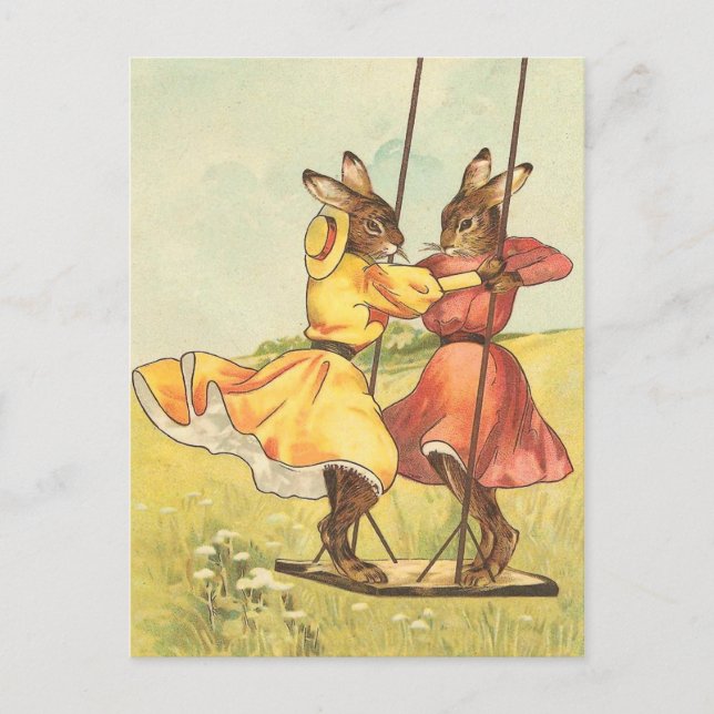 Vintage Easter Bunny Postcard (Front)