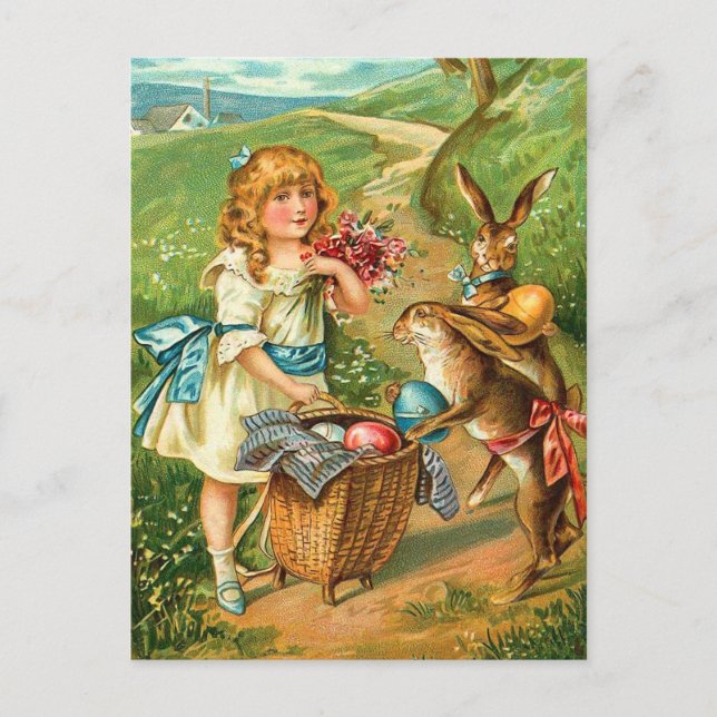 Vintage Easter Bunny Postcard (Front)