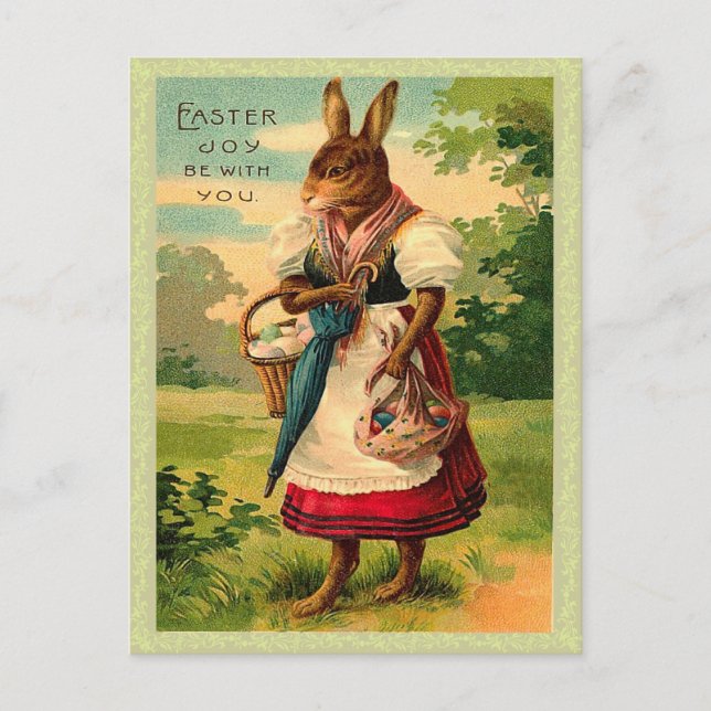 Vintage Easter Bunny Postcard (Front)