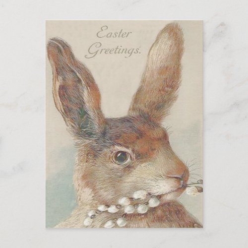 Vintage Easter Bunny Rabbit Holiday Postcard