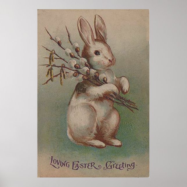 Vintage Easter Bunny Rabbit Poster (Front)