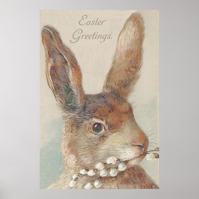 Vintage Easter Bunny Rabbit Poster (Front)
