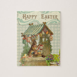Vintage Easter Bunny Spring Jigsaw Puzzle