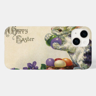 Vintage Easter Bunny with Easter Eggs in a Basket Case-Mate iPhone 14 Case