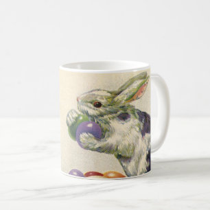 Vintage Easter Bunny with Easter Eggs in a Basket Coffee Mug