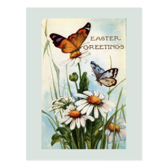 Vintage Easter Butterflies Post Card