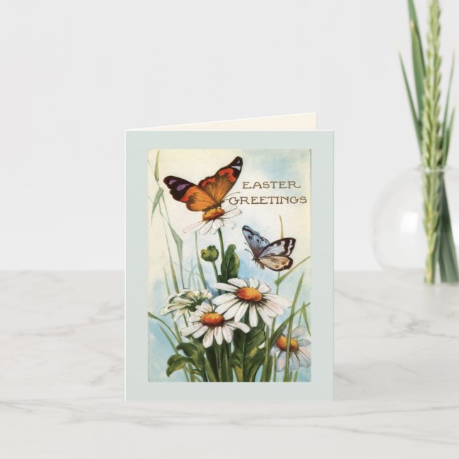 Vintage Easter Butterfly Greeting Cards (Front)