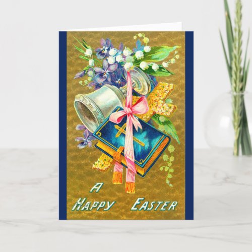 Vintage Easter Card _ Easter Cross and Bible