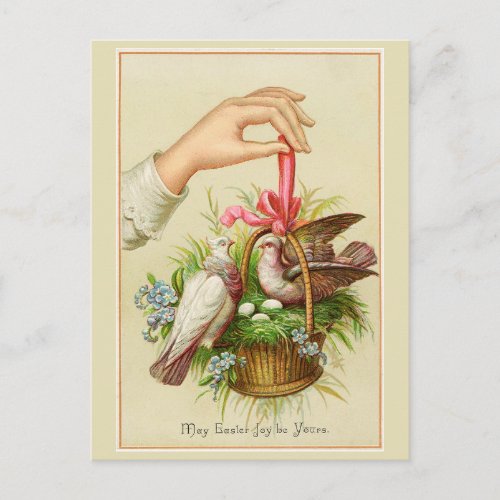 Vintage Easter Card Two Doves