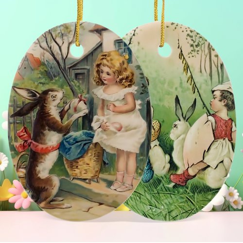 Vintage Easter Ceramic Ornament