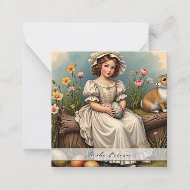 Vintage Easter Charm Note Card (Front)