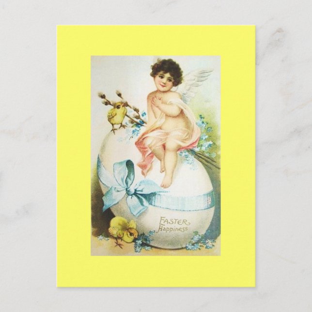 Vintage Easter Cherub & Chicks Holiday Postcard (Front)