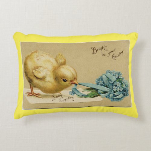 Vintage Easter Chick Decorative Pillow