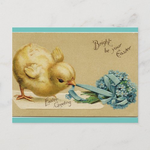 Vintage Easter Chick Holiday Postcard