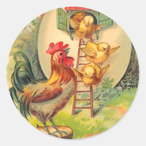 Vintage Easter Chick Stickers