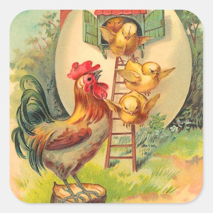 Vintage Easter Chick Stickers