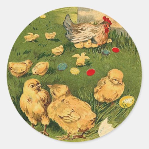 Vintage Easter Chick Stickers