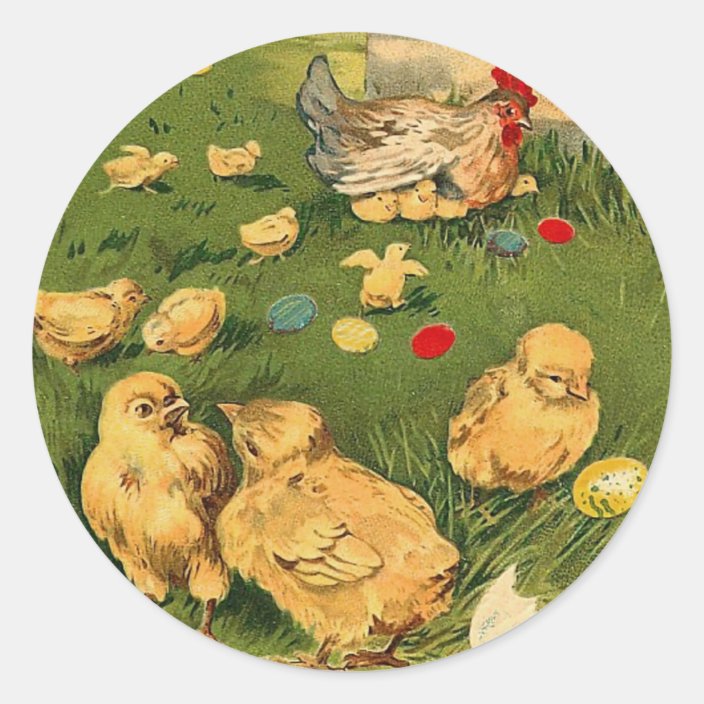 Vintage Easter Chick Stickers