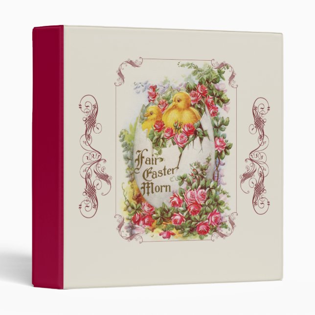 Vintage Easter Chicks and Roses Binder (Front/Spine)
