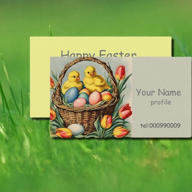 Vintage Easter Chicks Business Card (Creator Uploaded)