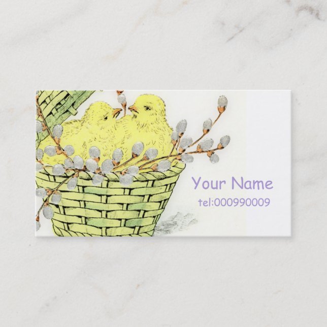 Vintage Easter Chicks Business Card (Front)