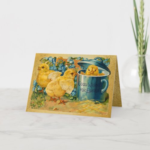 Vintage Easter Chicks Holiday Card