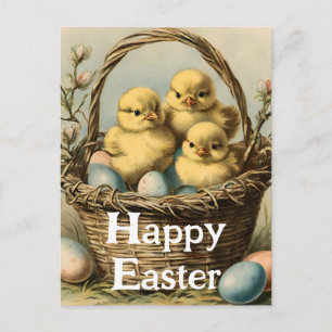 Vintage Easter Chicks Holiday Postcard
