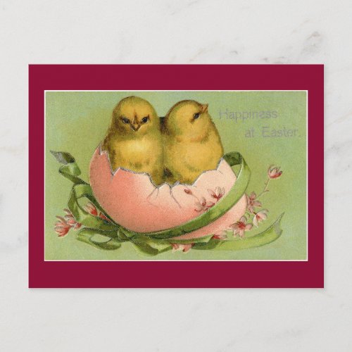 Vintage Easter Chicks Holiday Postcard