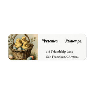 Vintage Easter Chicks Label