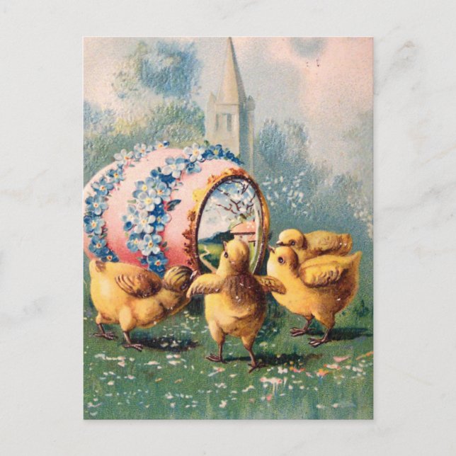 Vintage Easter Chicks Postcard (Front)