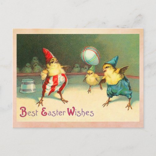 Vintage Easter Circus Holiday Postcard