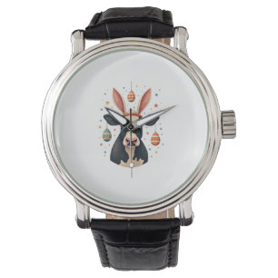 Vintage Easter Cow Bunny Ears Cute Farm Animal Egg Watch
