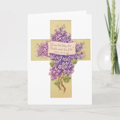 Vintage Easter Cross Holiday Card