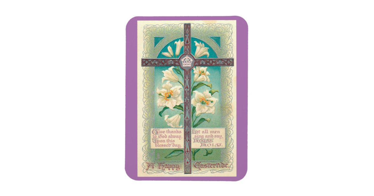 Vintage Easter Cross Magnet Zazzle Vintage easter cross magnet zazzle