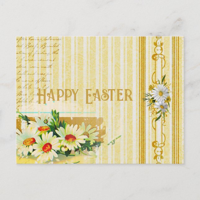 Vintage Easter Daisies Postcard (Front)