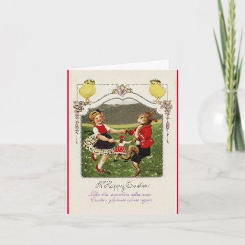 Vintage Easter Dancers Holiday Card